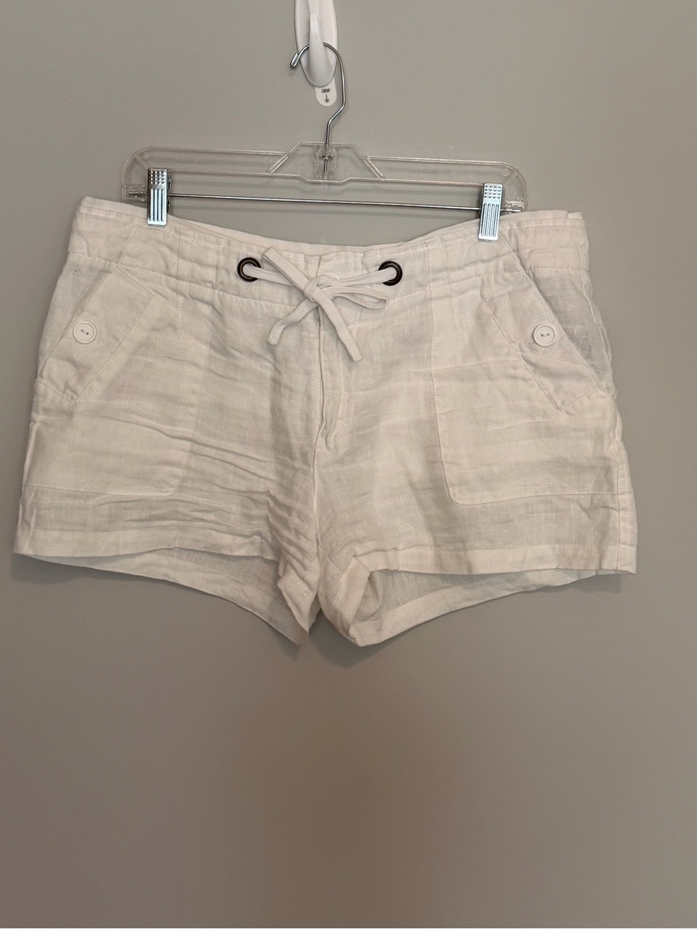 Sanctuary Shorts 100% Linen Shorts  White Size 31